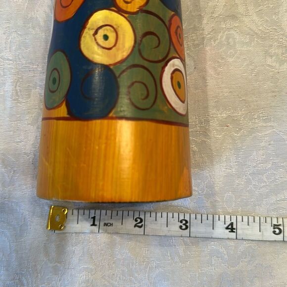 African Figurine Handcrafted Colorful Wooden - Picture 9 of 10